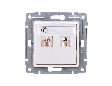 VENA Gniazdo telefoniczne podwójne 2xRJ11 białe 510464