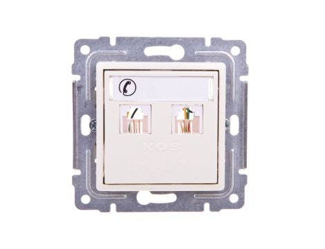 VENA Gniazdo telefoniczne podwójne 2xRJ11 krem 510364