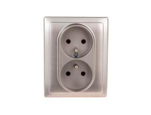 DANTE Gniazdo podwójne kompletne z/u inox 454136