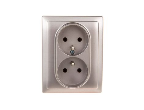 DANTE Gniazdo podwójne kompletne z/u inox 454136
