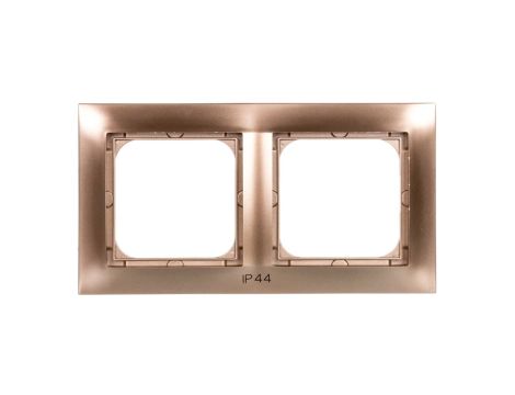 IMPRESJA Ramka podwójna do łączników IP44 złoty metalik RH-2Y/28
