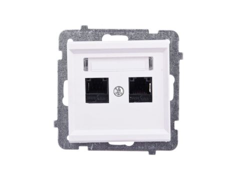 SONATA Gniazdo komputerowe podwójne 2xRJ45 kat.5e ecru KRONE GPK-2R/K/m/27