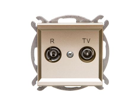 SONATA Gniazdo antenowe RTV końcowe 2,5-3dB szampański złoty GPA-RK/m/39