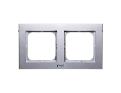 SONATA Ramka podwójna do łączników IP44 srebro mat RH-2R/38