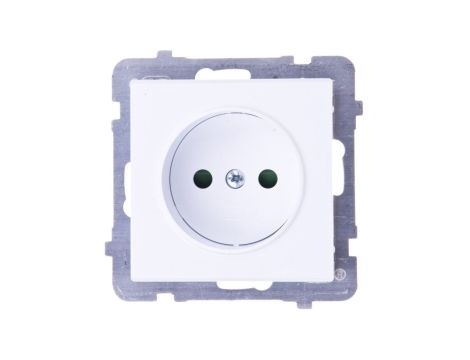 SONATA Gniazdo pojedyncze b/u z przesłonami białe GP-1RP/m/00