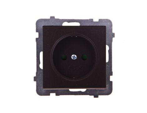 SONATA Gniazdo pojedyncze b/u z przesłonami czekoladowy metalik GP-1RP/m/40