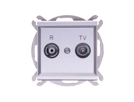 SONATA Gniazdo antenowe RTV przelotowe 16dB srebro mat GPA-16RP/m/38