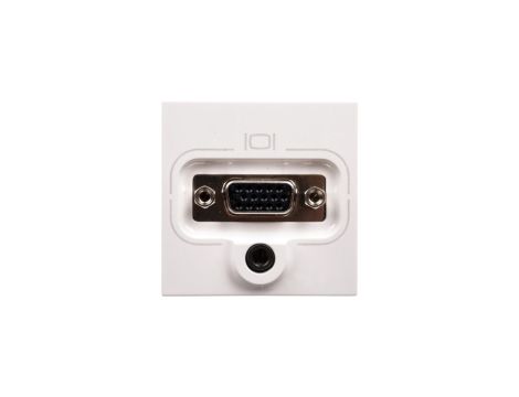 MOSAIC Gniazdo VGA z zaciskami śrubowymi i wejściem jack 3,5mm białe 078774