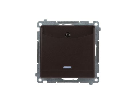Simon 54 Łącznik hotelowy podwójny z podświetleniem brąz mat DWH2.01/46