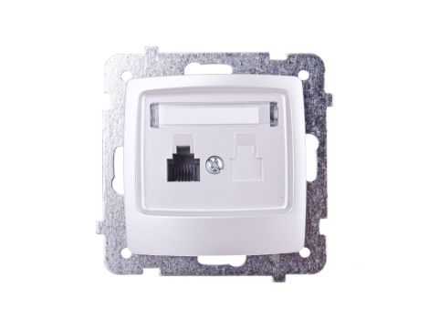 KARO Gniazdo telefoniczne pojedyncze RJ11 srebrny perłowy GPT-1S/m/43