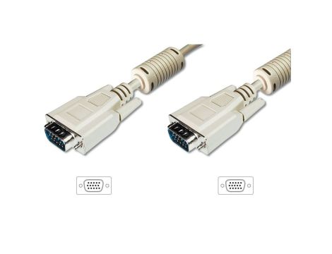Kabel połączeniowy VGA Typ DSUB15/DSUB15, M/M beżowy 5m AK-310103-050-E