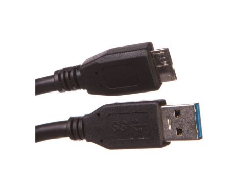 Kabel połączeniowy USB 3.0 Typ USB A/microUSB B, M/M czarny 1,8m AK-300116-018-S