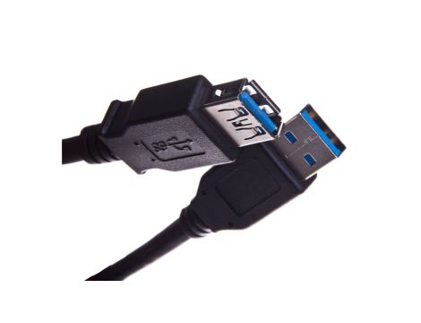 Kabel połączeniowy USB 3.0 Typ USB A/USB A, M/Ż czarny 1,8m AK-300203-018-S