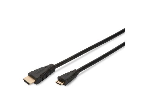 Kabel połączeniowy miniHDMI Highspeed 1.3 GOLD Typ HDMI A/HDMI C, M/M czarny 2m AK-330106-020-S AK-330106-020-S