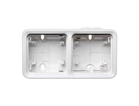 PLEXO55 Puszka natynkowa antybakteryjna podwójna pozioma biała 070742