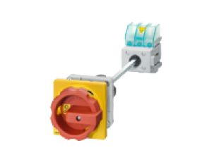 Rozłącznik główny/awaryjny 3P 16A 7.5kW AC23A 400V montaż na płycie z wałkiem pokrętło żółto-czerwone 4 otwory 3LD2013-0TK53