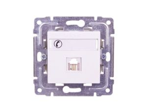 DANTE Gniazdo telefoniczne pojedyncze RJ11 białe 450463