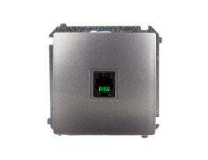 Simon Basic Gniazdo telefoniczne pojedyncze RJ11 stal inox BMTU.01/21