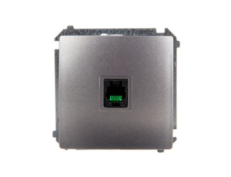 Simon Basic Gniazdo telefoniczne pojedyncze RJ11 stal inox BMTU.01/21