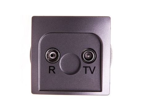 Simon Basic Gniazdo antenowe R/TV przelotowe stal inox BMZAP10/1.01/21