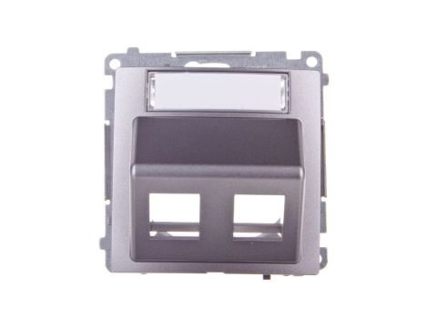 Simon Basic Pokrywa gniazda teleinformatycznego pojedynczego RJ Keystone skośna stal inox BMGKS2P.01/21