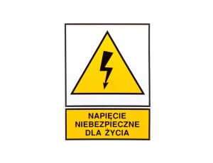 Tabliczka /NAPIĘCIE NIEBEZPIECZNE DLA ŻYCIA/ TZO 210X297P E04TZ-01010207300 /10szt./