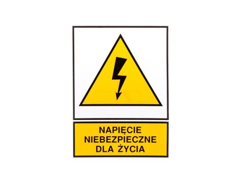 Tabliczka /NAPIĘCIE NIEBEZPIECZNE DLA ŻYCIA/ TZO 210X297P E04TZ-01010207300 /10szt./