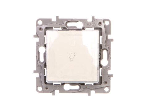 NILOE Przycisk przełączny 6A z transparentnym uchwytem etykiety biały 664315