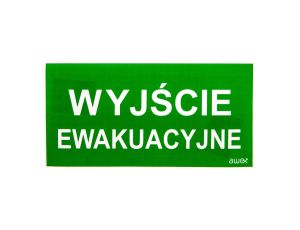 Piktogram PS21 125x250 Wyjście Ewakuacyjne logo awex (ISO7010)