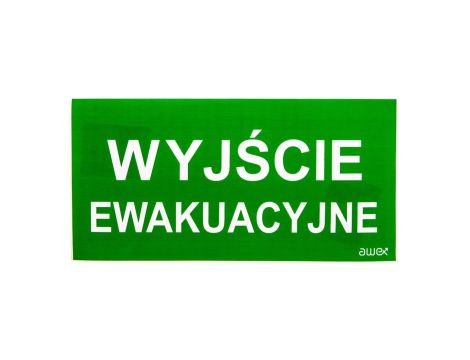 Piktogram PS21 125x250 Wyjście Ewakuacyjne logo awex (ISO7010)