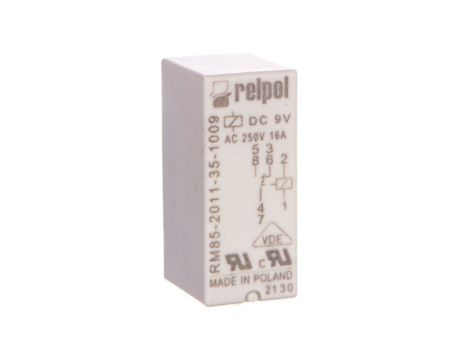 Przekaźnik miniaturowy 1P 16A 9V DC PCB RM85-2011-35-1009 600019 /20szt./