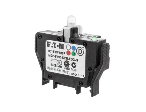 Styk pomocniczy 2P z diodą LED zieloną montaż czołowy SmartWire-DT 116011