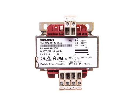 Transformator 1-fazowy 100VA 500/230V AC izolacyjny do obwodów pomocniczych 4AM3442-5FT10-0FA0