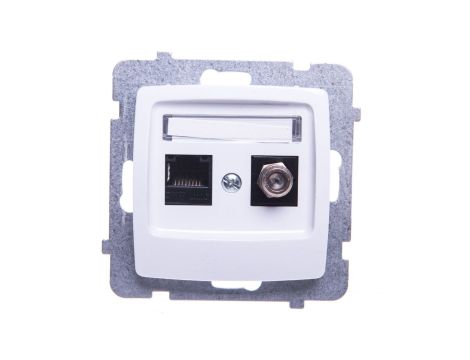 KARO Gniazdo komputerowo-antenowe białe GPKA-S/K/m/00