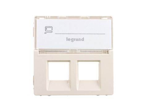 VALENA LIFE Plakietka gniazda komputerowego podwójnego z etykietą kremowy 755481