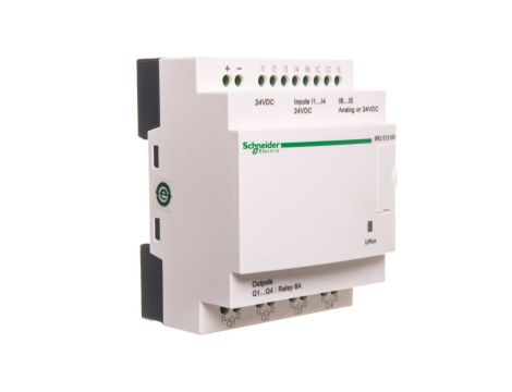 Moduł ZELIO LOGIC 8wejścia cyfrowe 4 wyjścia analogowe 24VDC RTC SR2E121BD