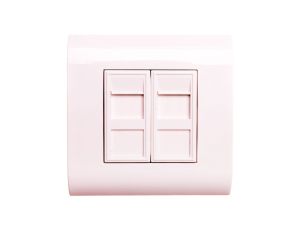 Pokrywa gniazda teleinfotmatycznego 2x Keystone biała DN-93802