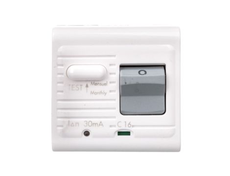 MOSAIC Wyłącznik różnicowoprądowy 16A 30mA biały 077532
