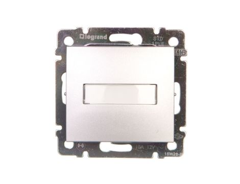 VALENA Przycisk jednobiegunowy 12V z podświetleniem z etykietą aluminium 770217