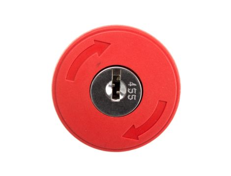 Napęd przycisku bezpieczeństwa czerwony do blokowania kluczykiem 455 bez podświetlenia LPCB6844