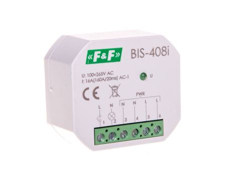 Przekaźnik bistabilny 1 Z 16A 230V AC Inrush BIS-408i