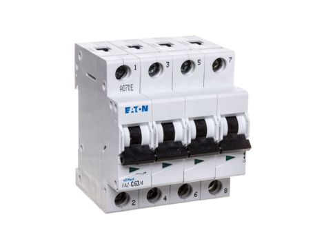 Wyłącznik nadprądowy 4P C 63A 15kA AC FAZ C63/4 279067