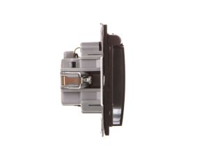 IMPRESJA Gniazdo bryzgoszczelne z/u Schuko IP44 z przesłonami klapka przezroczysta antracyt GPH-1YSP/m/50/d