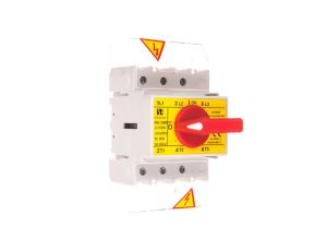 Rozłącznik izolacyjny 3P 80A z pokrętłem na rozłączniku czerwonym RSI-3080W03