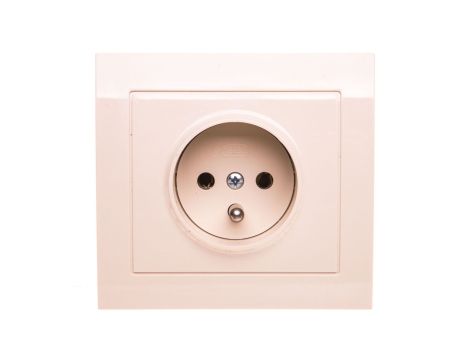 KIER Gniazdo pojedyncze z/u beżowe GP-1WZ/01