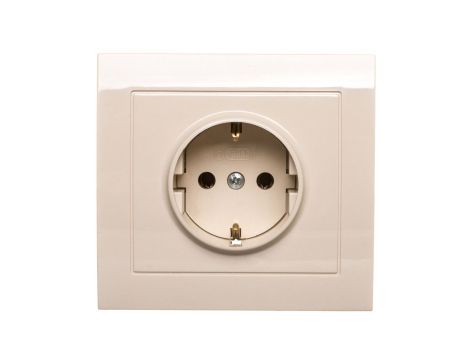 KIER Gniazdo pojedyncze z/u Schuko beżowe GP-1WS/01