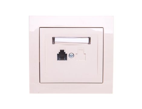 KIER Gniazdo telefoniczne pojedyncze RJ11 beżowe GPT-1W/01