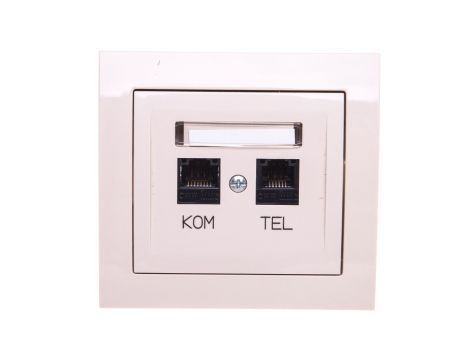 KIER Gniazdo teleinformatyczne RJ45 + RJ11 beżowe GPKT-W/K/01