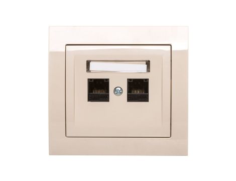 KIER Gniazdo komputerowe podwójne 2xRJ45 kat.6 beżowe GPK-2W/K6/01