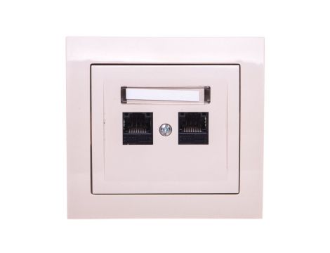 KIER Gniazdo komputerowe podwójne 2xRJ45 kat.5e beżowe GPK-2W/K/01